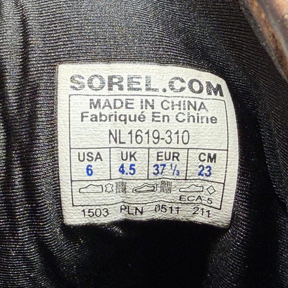 Sorel Sorelli Quilted Wool Winter Boots Women's 6 Green Brown Waterproof Snow